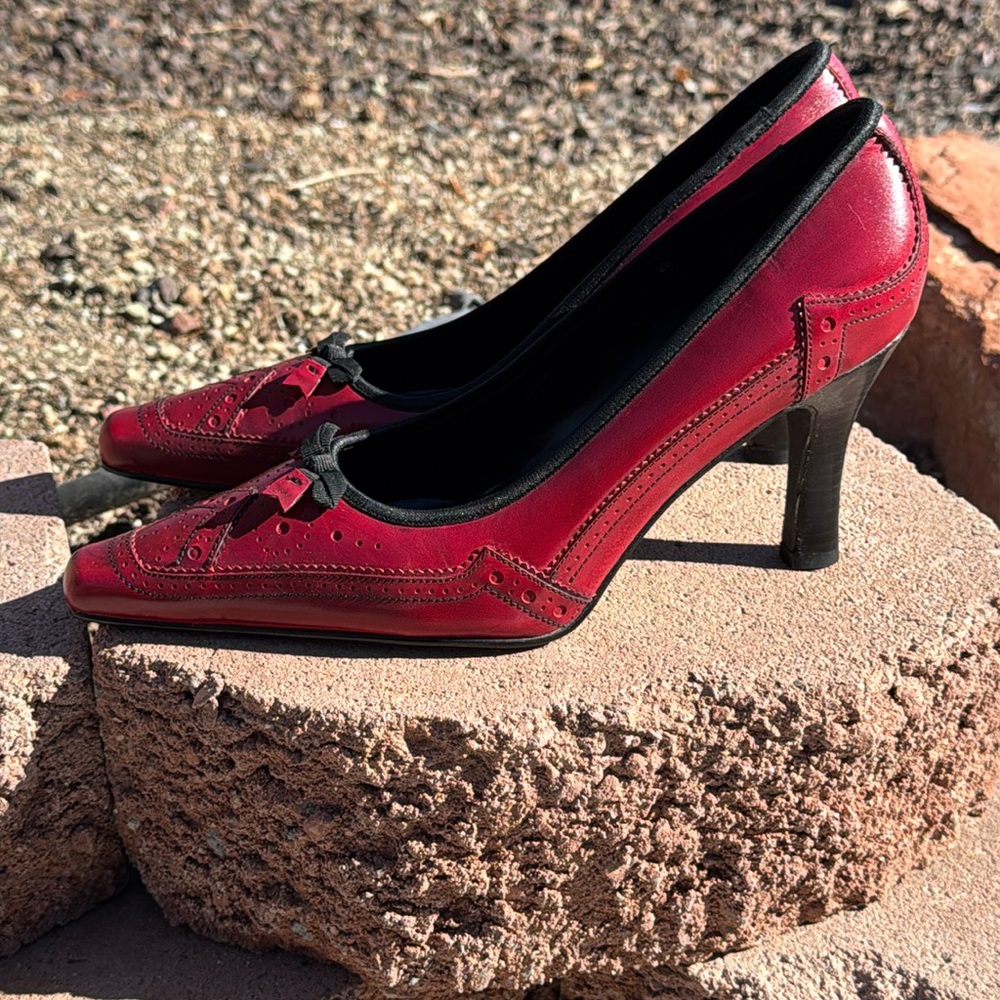 RED LEATHER HEELS